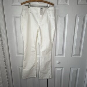 Chicos Denim Ease Nicky Boot Jean‎ Basic White Womens 0.5 SHORT NWT